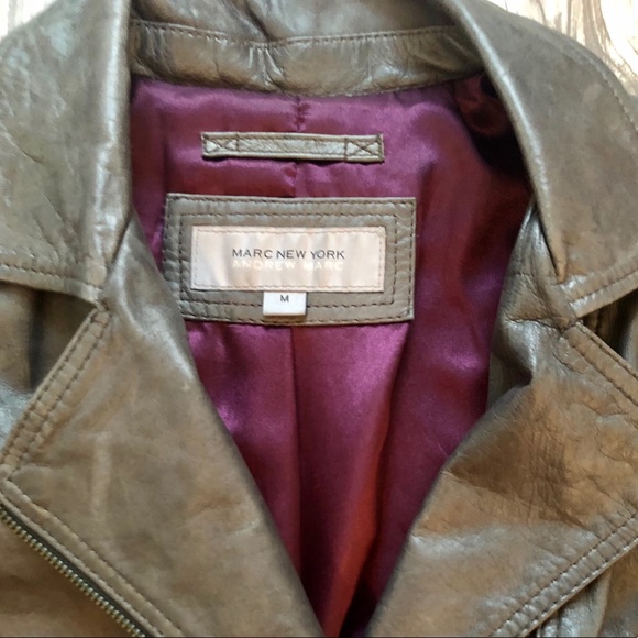 Marc New York Grey Leather Jacket Size Medium - Picture 2 of 3